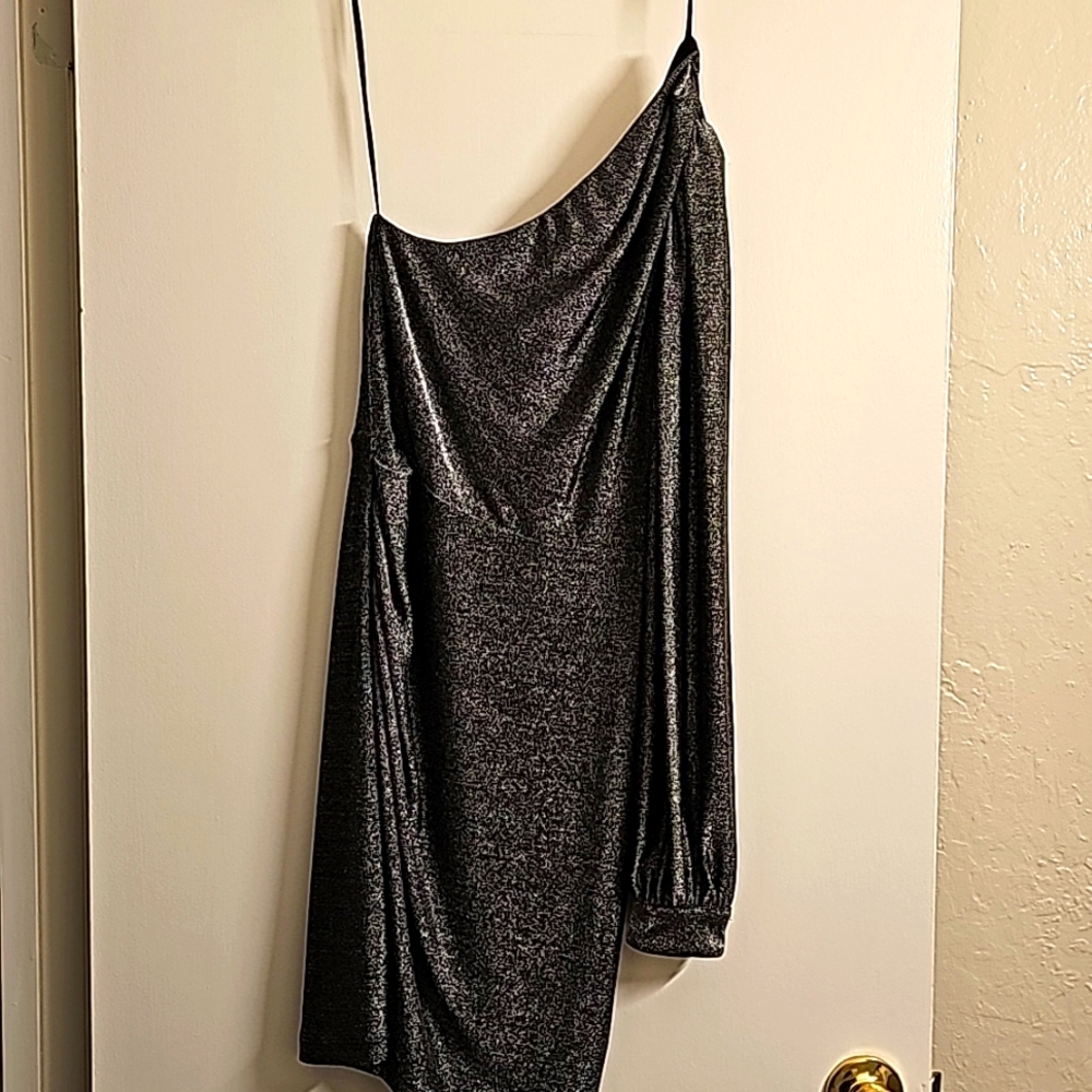 Aqua formal. Size xs. Silver. Asymmetrical dress.